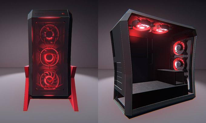 Pc-teil designen, gaming-pc-gehäusedesign, individuelle pc-gehäuse, pc ...