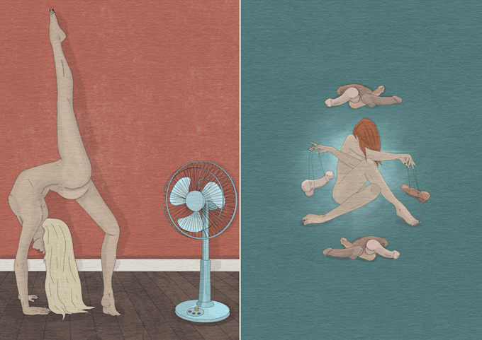 create artistic and conceptual nsfw illustrations