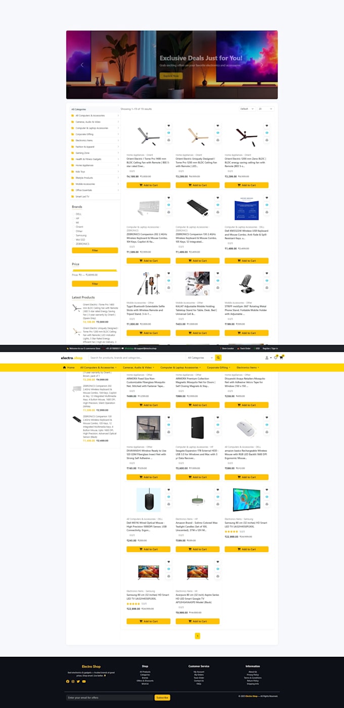 professional PHP mysql e commerce website with secure admin