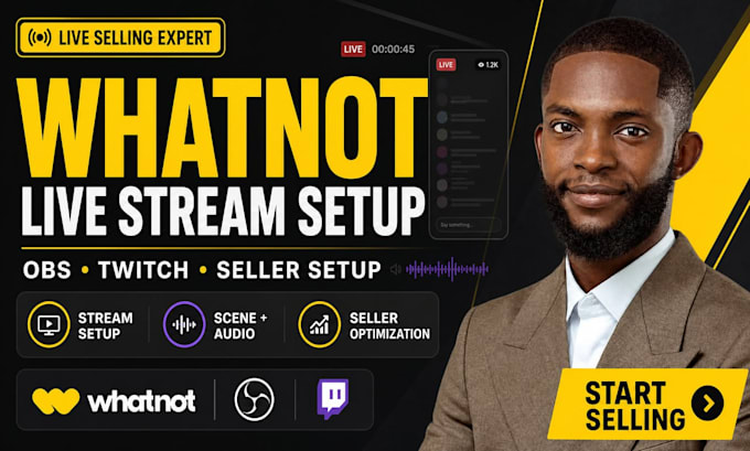 setup whatnot live stream overlay, card breaks, obs studio setup, twitch overlay