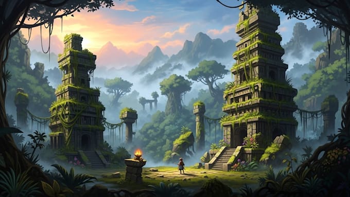 Design 3d game environment art, immersive game background, level unity ...
