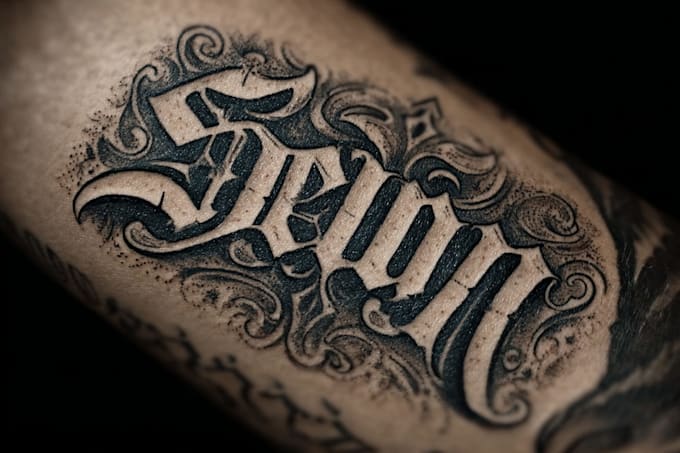 Do an awesome chicano lettering dark style for your tattoo by Amadihara ...