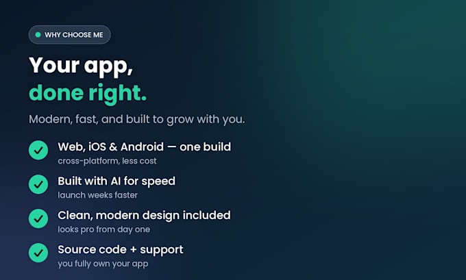 build a custom web or mobile app using modern tools and ai