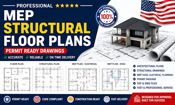 deliver permit ready mep, structural drawing and floor plans texas, florida,ohio