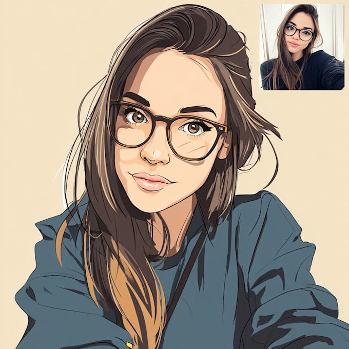 draw cartoon vector portrait