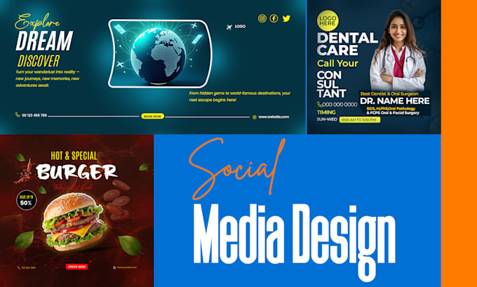do social media design,face book ads, thumbnail design