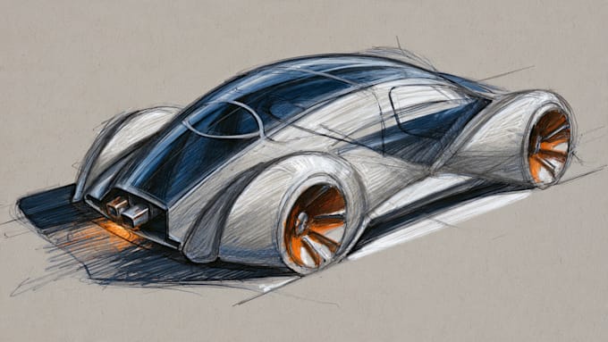 do professional concept car sketch and design illustration