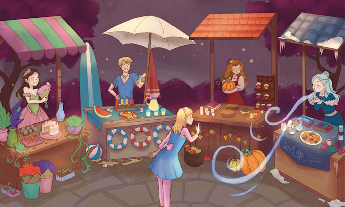 whimsical children book illustrations