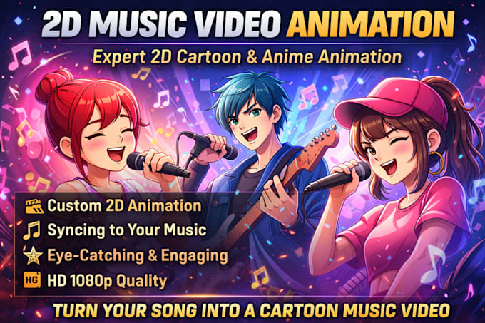Music Session Animation 2d music video animation 2d cartoon animation, cartoon video anime ...