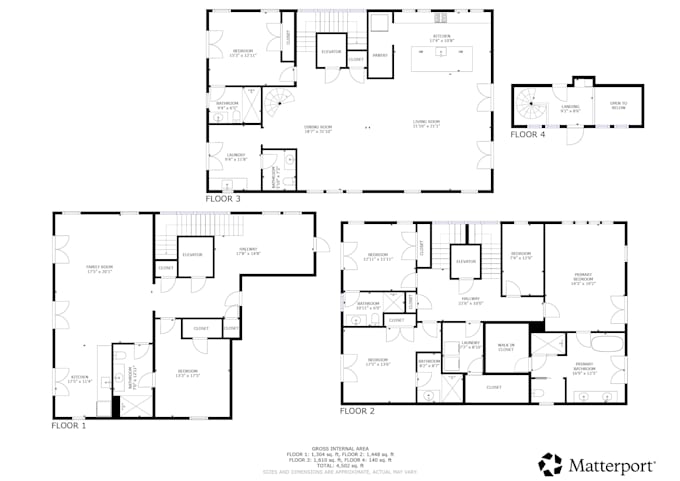 redraw professional 2d floor plans from matterport scans