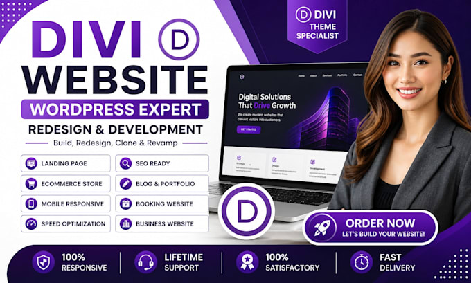 build divi wordpress website, redesign divi website and divi 5