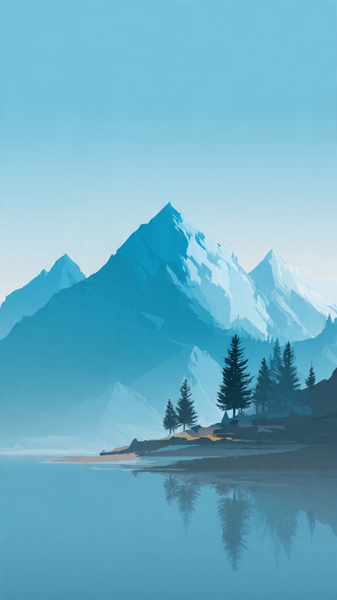 create minimalist landscape illustrations and posters