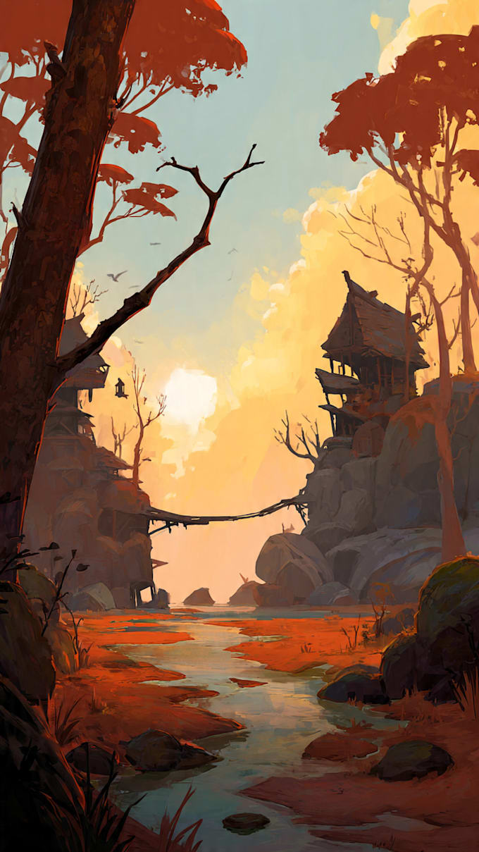 create stylized environment concept art, fantasy background