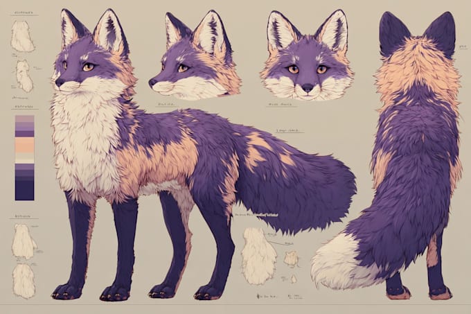 draw your furry character reference sheet