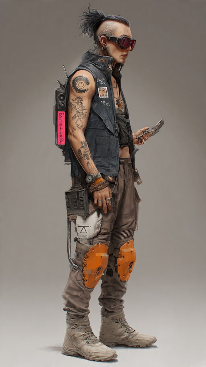 make cyberpunk character art