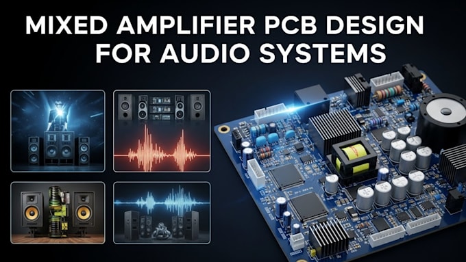 mixed amplifier pcb for audio amplifiers, speakers, pa systems, radios and tvs