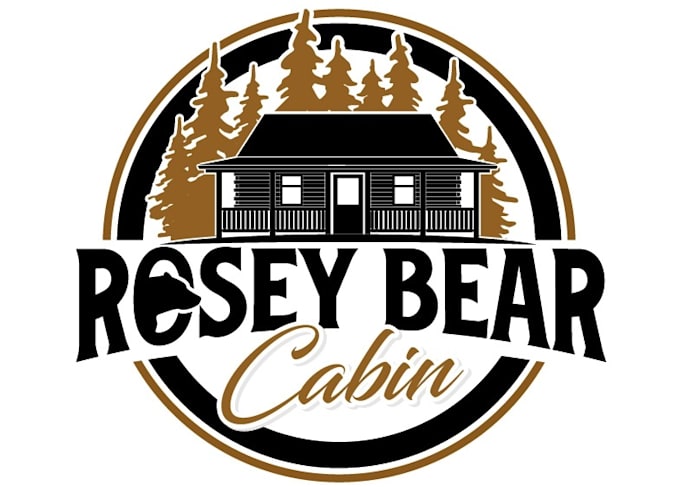 design unique bear cabin logo