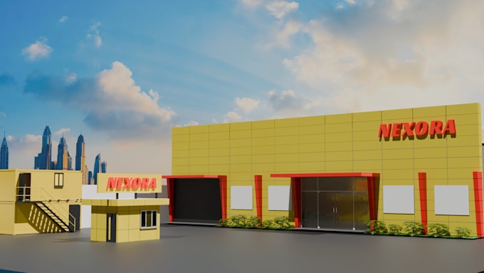 create signboards, shop front mockups and brandings