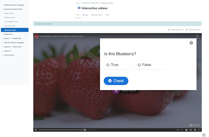 set up h5p interactive content for moodle website