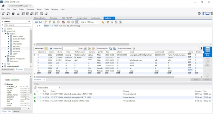 create mysql databases, queries, and database solutions