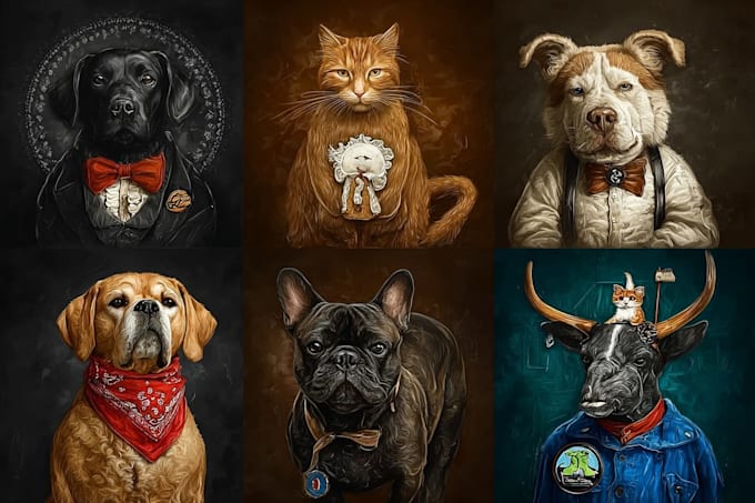 do a custom pet portrait, dog portrait, cat portrait