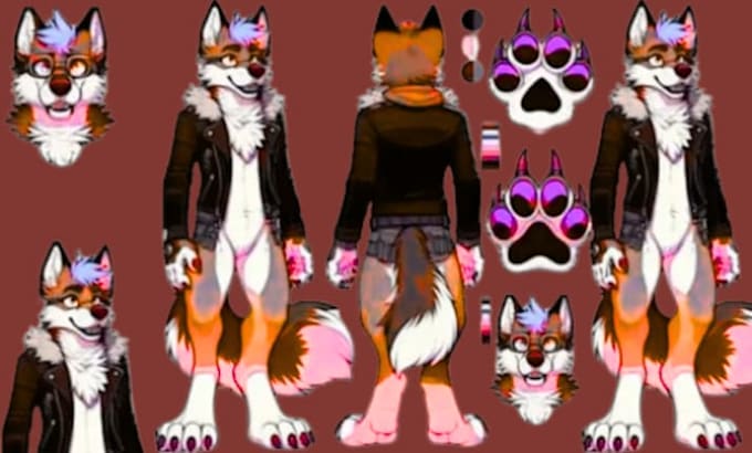 draw nsfw ref sheet, sfw reference sheet, fursona ref sheet, anthro ref sheet