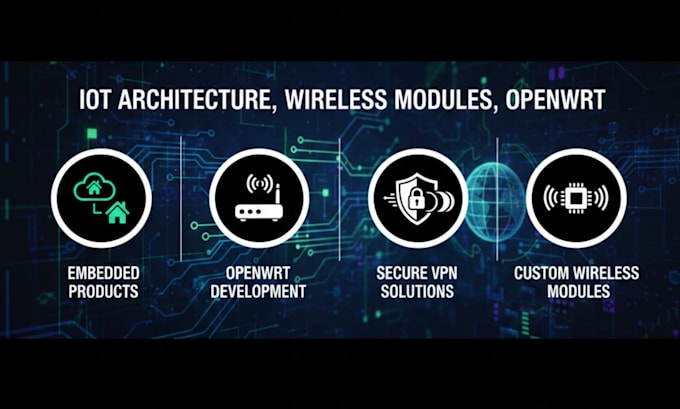 develop embedded product, openwrt, iot architecture, VPN and wireless modules