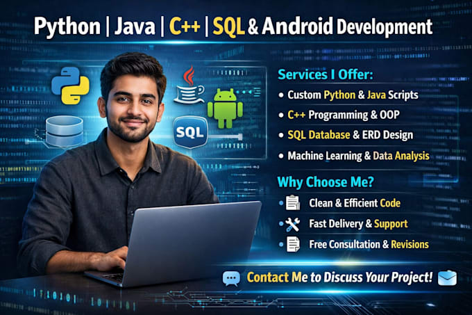 code python, java, cpp and database projects and tasks