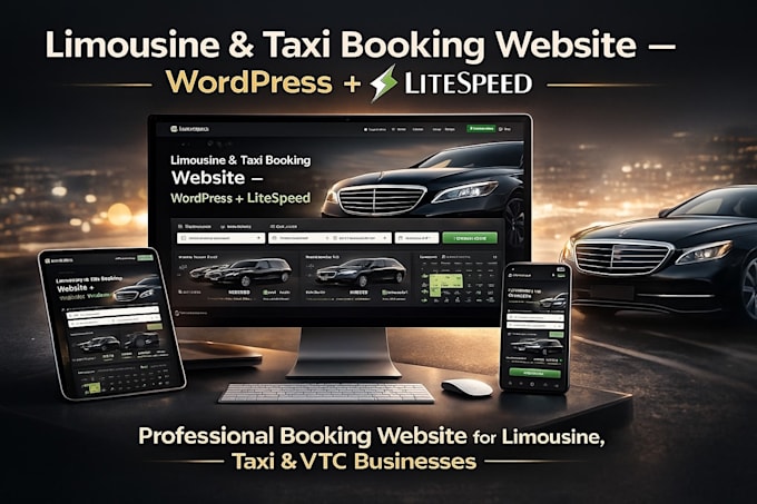 create booking website for limousine taxi lite speed for vtc wordpress website