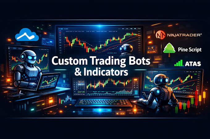 create ninja trader bot, trading strategy bot, pinescript bot, atas