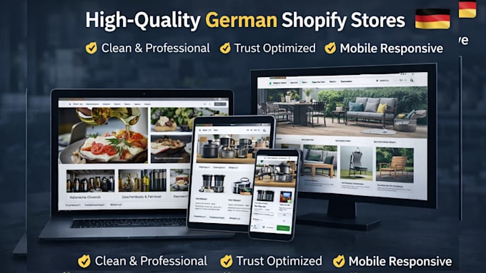 design, redesign professional german shopify store, deutsch dropshipping