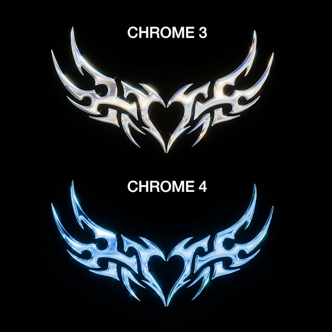 create shiny 3d chrome logo