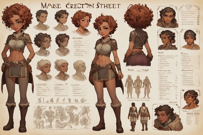 Make a character sheet for your custom character by Moonsteam2 | Fiverr