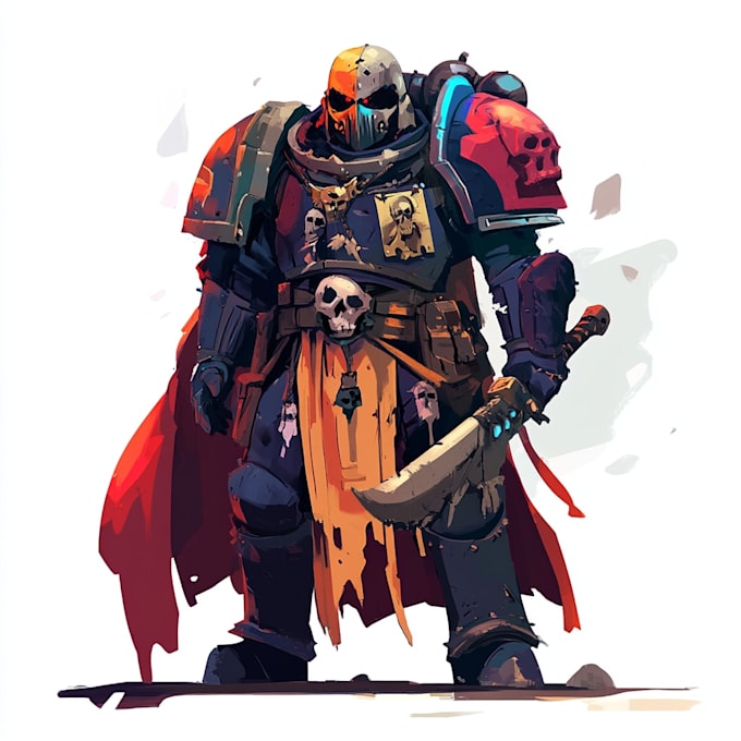design a warhammer 40k character illustration