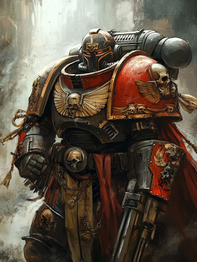 desing a warhammer 40k character illustration