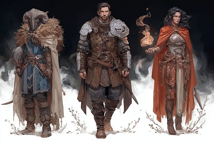 illustrate fantasy characters for dnd campaigns