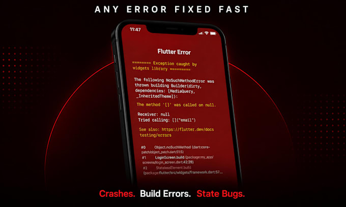 fix flutter bugs, errors, and crashes in your android or ios app