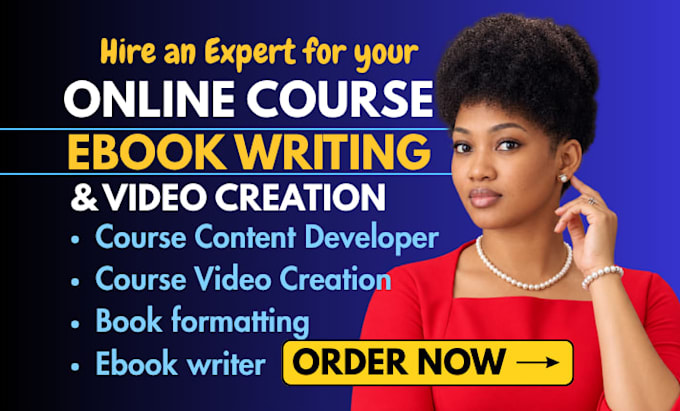 write ebook online course content book formatting video course creation