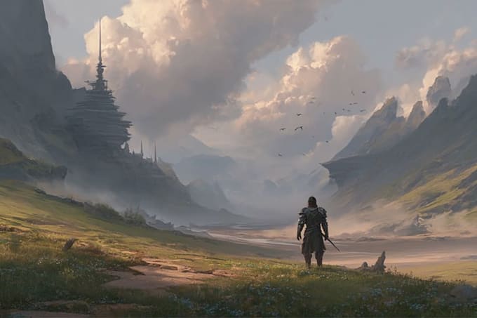 create game concept art for characters, environment