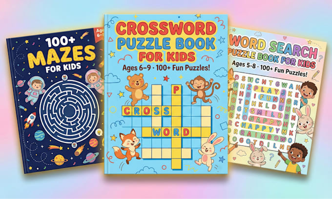 Design puzzle books and worksheets sudoku word search crossword for kdp ...