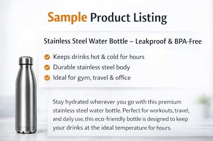 create high converting product listing description for e commerce sellers