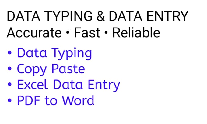 do accurate data tyoing data entry and copy paste work