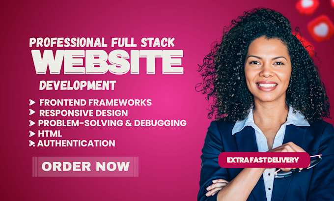 be full stack developer, front end web developer, custom website development