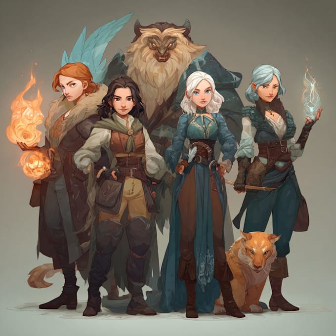 professionally draw your dnd character or party