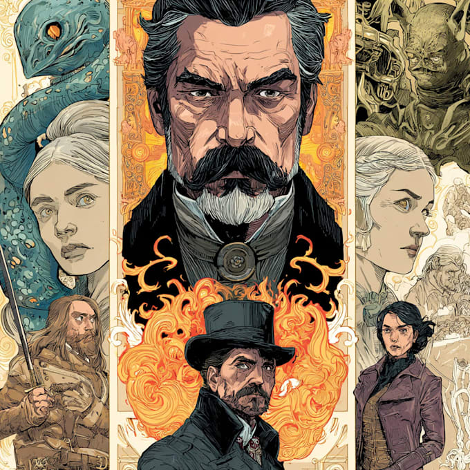 draw a cover art or comic cover art