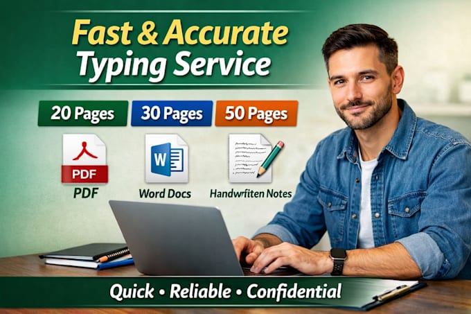 provide fast typing services, retype scanned documents