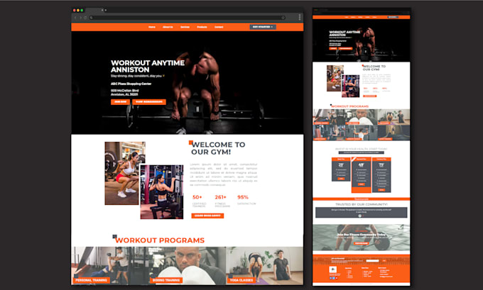 redesign a gym landing page or fitness website in wordpress elementor