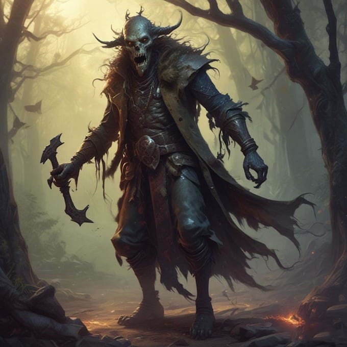 do dark fantasy art illustrations in a painterly style