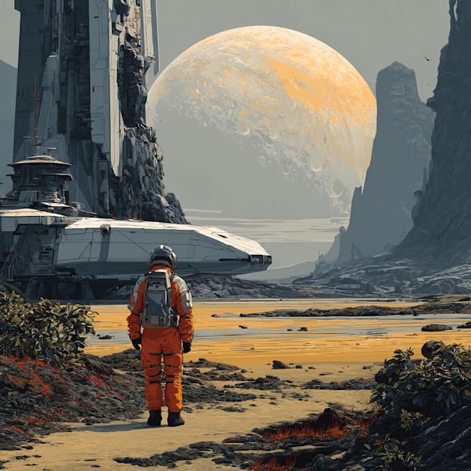draw sci fi illustration and sci fi art