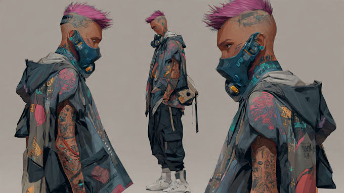 make cyberpunk character art